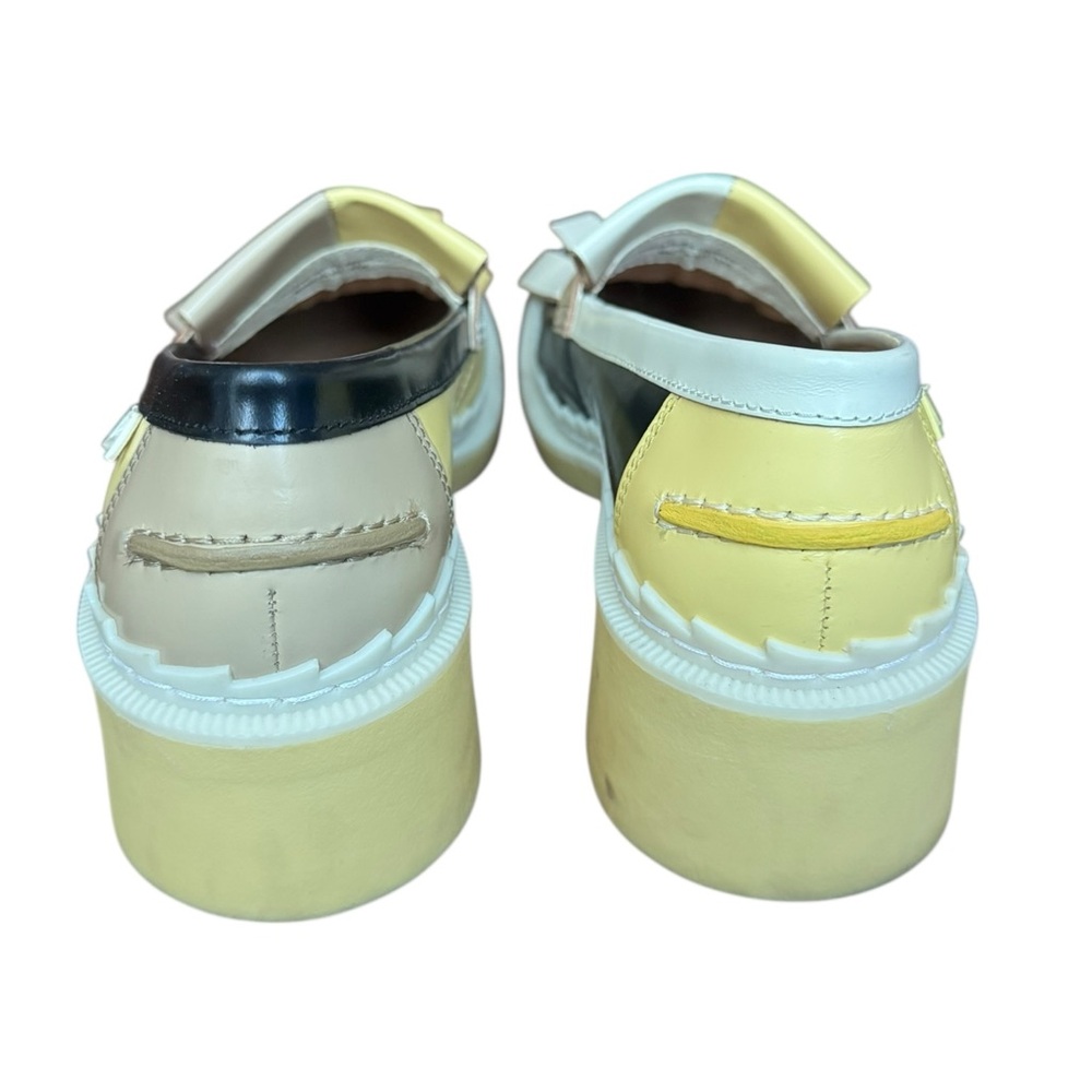 Camper Two-Tone Yellow, Black & Cream Kiltie Loafers - Picture 10 of 15